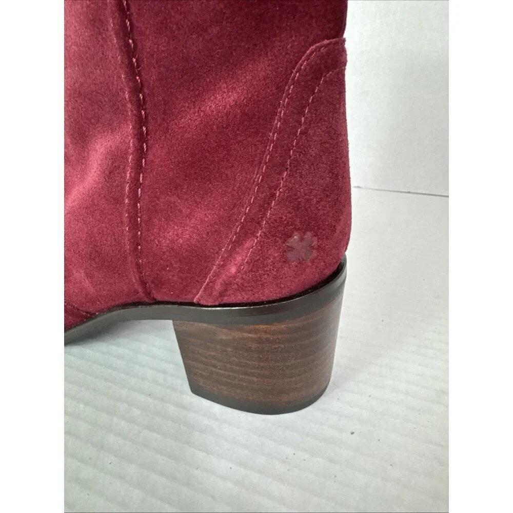 Lucky Brand‎ Women's 6 Suede Ankle Bootie Boot Cranberry Red New/Sample